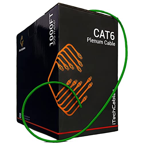 ITECHABLES, CAT6 מליאה כבל Ethernet בתפזורת 1000ft | מבחן פלוק עבר | 23AWG 4 פייר סולידי, 550